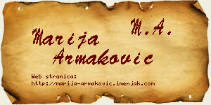 Marija Armaković vizit kartica